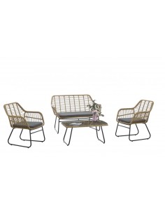 Sillón de exterior TROYA de ratán sintético Beige y base... 2