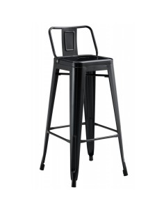 Taburete TOLIX con respaldo, acero negro