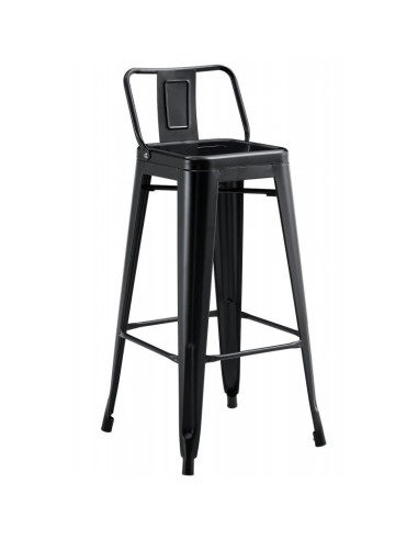 Banqueta TOLIX com encosto, aço preto