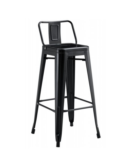 Taburete TOLIX con respaldo, acero negro