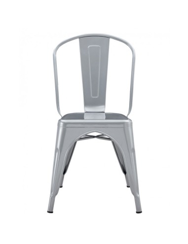 Silla TOLIX de acero gris plata