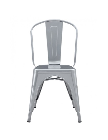 Silla TOLIX de acero gris plata