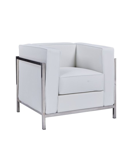 Sillón vanguardista LECO similpiel blanco