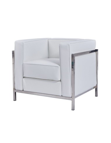 Sillón vanguardista LECO similpiel blanco