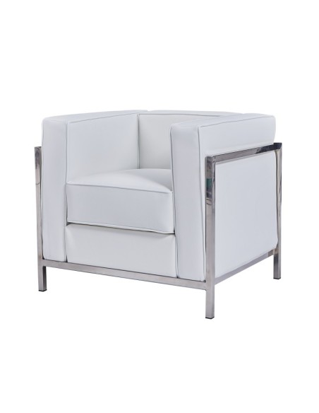 Sillón vanguardista LECO similpiel blanco