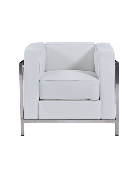 Sillón vanguardista LECO similpiel blanco