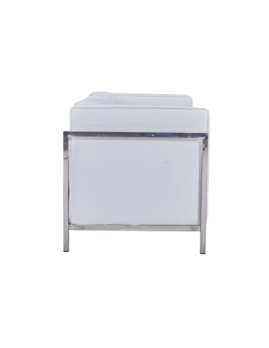 Sofá 2 plazas vanguardista LECO similpiel blanco