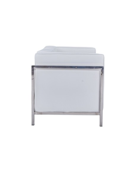 Sofá 2 plazas vanguardista LECO similpiel blanco