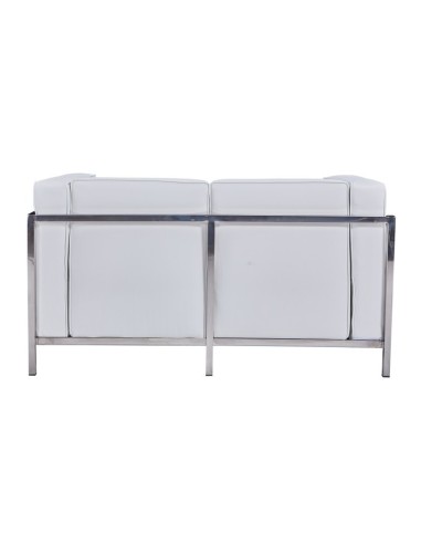 Sofá 2 plazas vanguardista LECO similpiel blanco