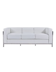 Sofá 3 plazas vanguardista LECO similpiel blanco