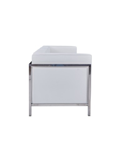 Sofá 3 plazas vanguardista LECO similpiel blanco