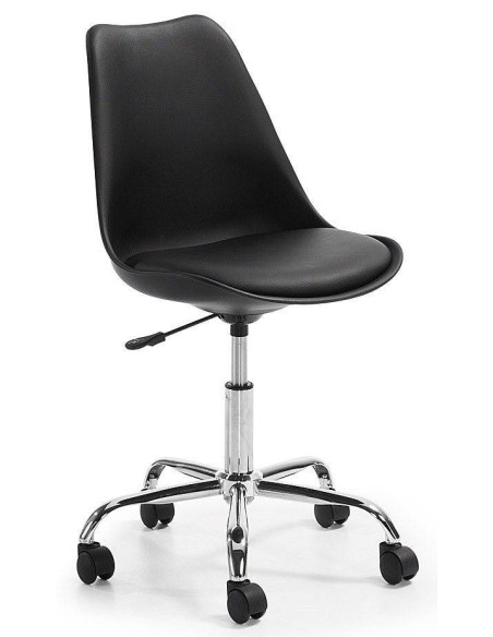 SILLA OFICE ORLANDO CROM PLASTICO NEGRO COJIN SIMILPIEL SILLA OFICE ORLANDO CROM PLASTICO NEGRO COJIN SIMILPIEL