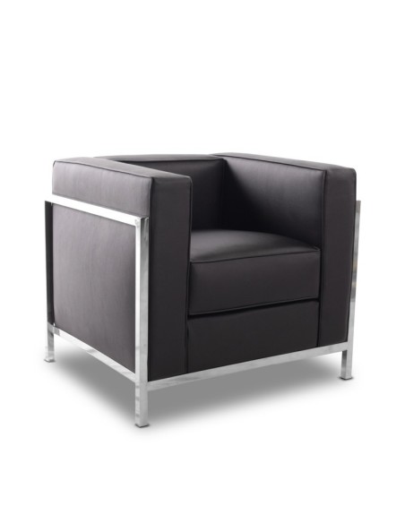 Sillón vanguardista LECO similpiel negro