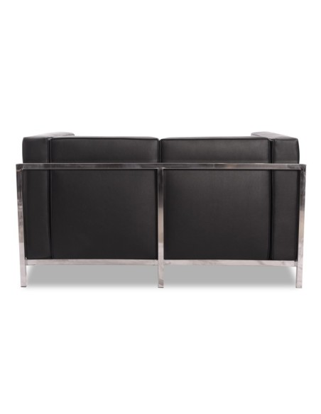 Sofá 2 plazas vanguardista LECO similpiel negro