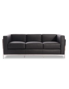 Sofá 3 plazas vanguardista LECO similpiel negro