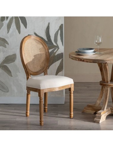 Silla clásica de comedor NIRAJ madera en blanco...