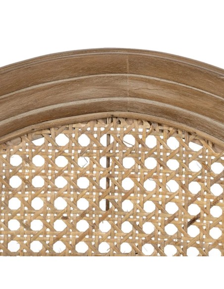 Silla clásica de comedor NIRAJ madera en blanco rozado y ratan