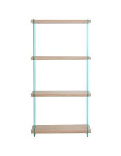Estantería minimalista SIRI 84x30x165, madera y cristal... 2