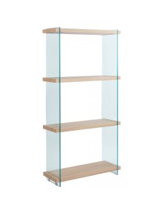 Estantería minimalista SIRI 84x30x165, madera y cristal...