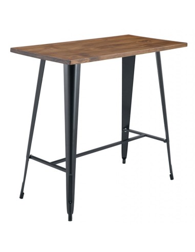 MESA ALTA BAR TOLIX 120 X 60, pino, acero negro.