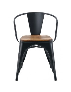 Silla con brazos diseño industrial TOLIX, acero negro y... 2