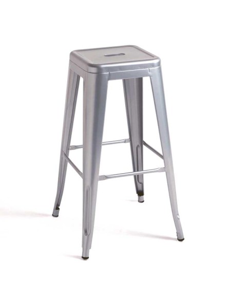 banco bar de design industrial TOLIX, metal cinza