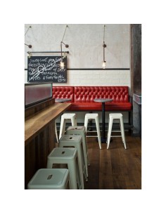 banco bar de design industrial TOLIX, metal cinza 2