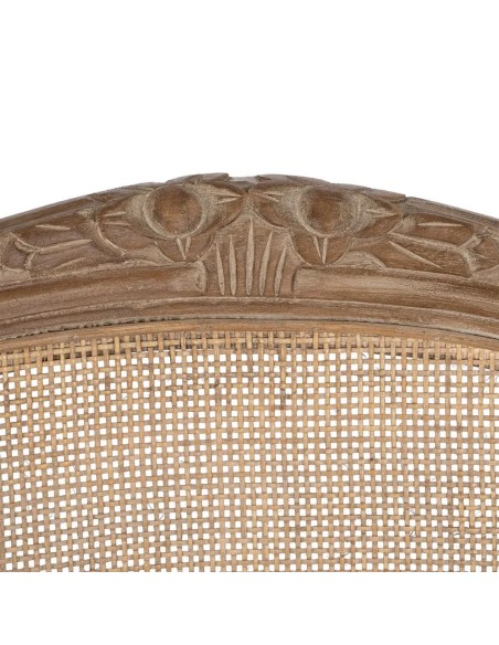 Silla clásica de comedor NIRAJ madera blanco rozado y ratan