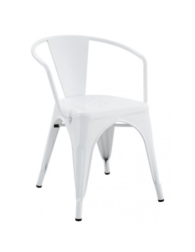 Silla con brazos TOLME de metal Blanco