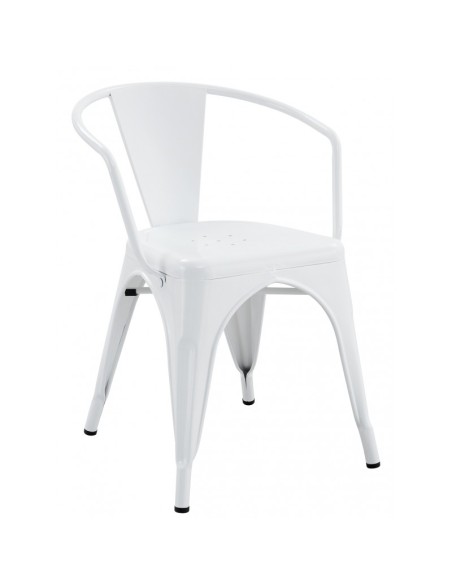 Silla con brazos TOLME de metal Blanco