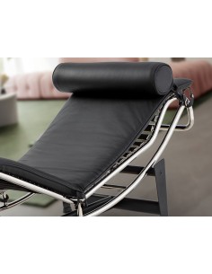 Chaise Longue LECO em pele preta com estrutura em aço... 2