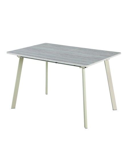 Mesa Comedor Extensible LINDIS 120(160) x 80 cm, melamina efecto piedra Beige