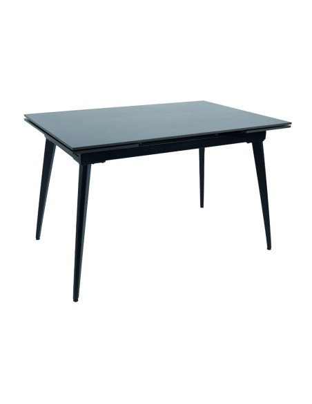 Mesa de sala extensível cerâmica CARRIC 120(180)x80 efeito pedra cinza