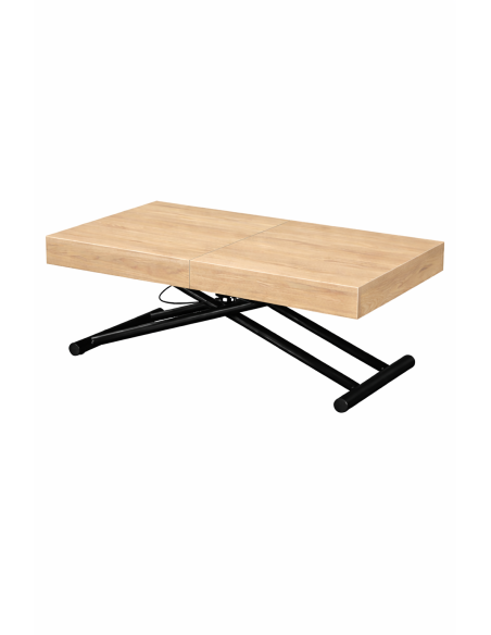 Mesa centro y comedor ADRAN roble amazonia, elevable, extensible con altura regulable