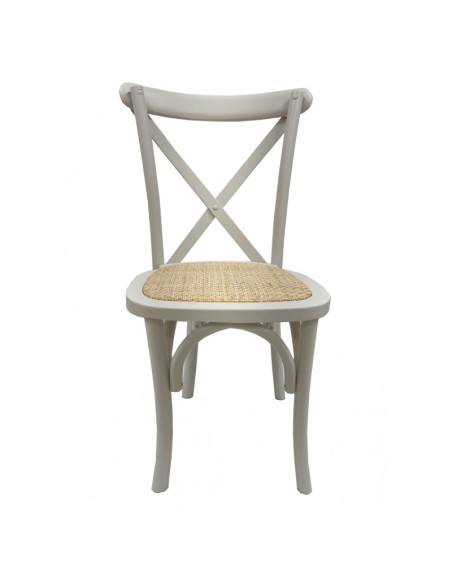 Cadeira CROSS Bistro, faia branco , assento de rattan