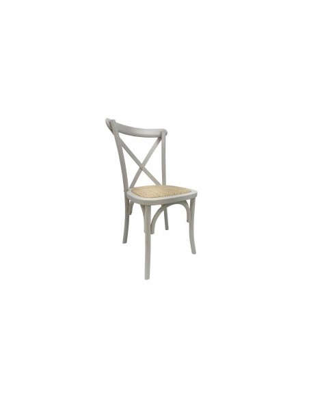Cadeira CROSS Bistro, faia branco , assento de rattan