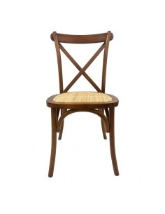 Cadeira CROSS Bistro, faia nogal , assento de rattan