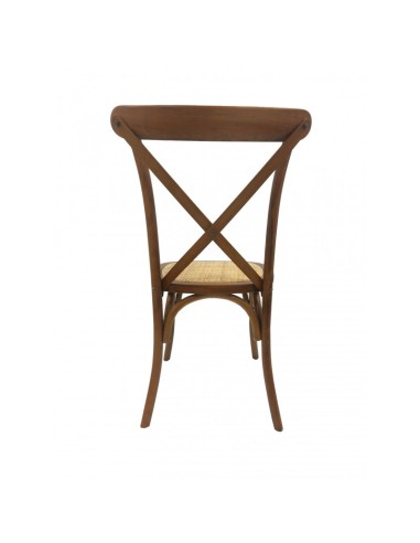 Silla CROSS Bistro en haya nogal, asiento de ratán