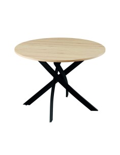 Mesa Redonda NOARA 103 cm Roble Amazonia y metal Negro