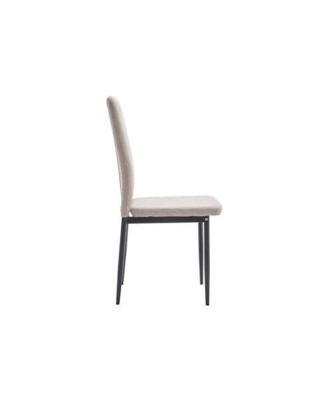 Silla de Comedor LUMEA Tela Lavable y metal Negro