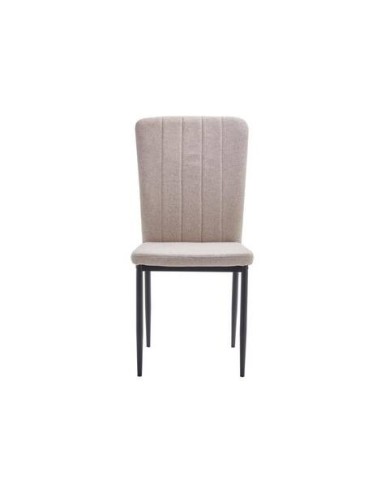 Silla de Comedor LUMEA Tela Lavable y metal Negro