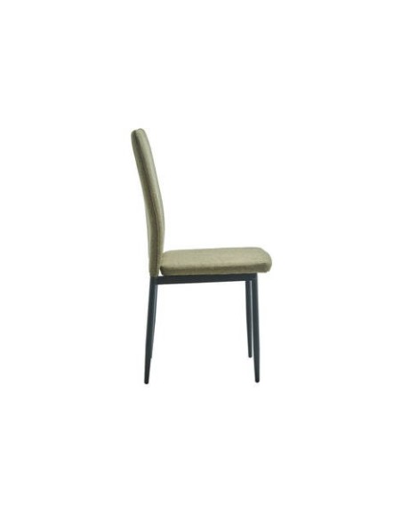 Silla de Comedor LUMEA Tela Lavable y metal Negro