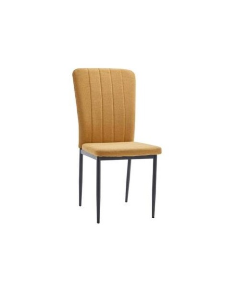 Silla de Comedor LUMEA Tela Lavable y metal Negro