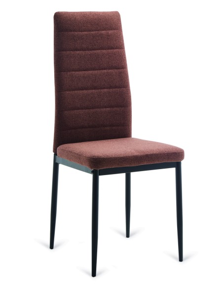 Silla de Comedor VARENA Tela Easy Clean y metal negro
