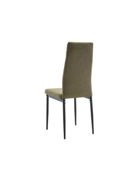 Silla de Comedor VARENA Tela Easy Clean y metal negro
