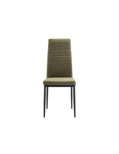 Silla de Comedor VARENA Tela Easy Clean y metal negro