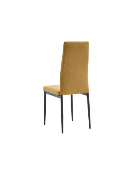 Silla de Comedor VARENA Tela Easy Clean y metal negro