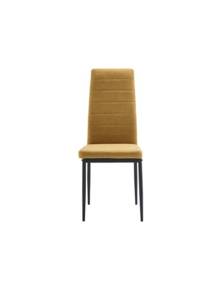 Silla de Comedor VARENA Tela Easy Clean y metal negro