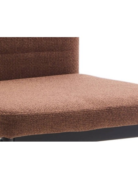 Silla de Comedor VARENA Tela Easy Clean y metal negro