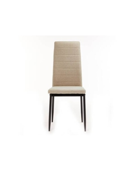 Silla de Comedor VARENA Tela Easy Clean y metal negro